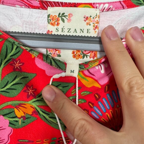NWT Sezane x Farm Rio collab - Pippa Dress - floral/tropical/bird print - size M - Picture 8 of 17